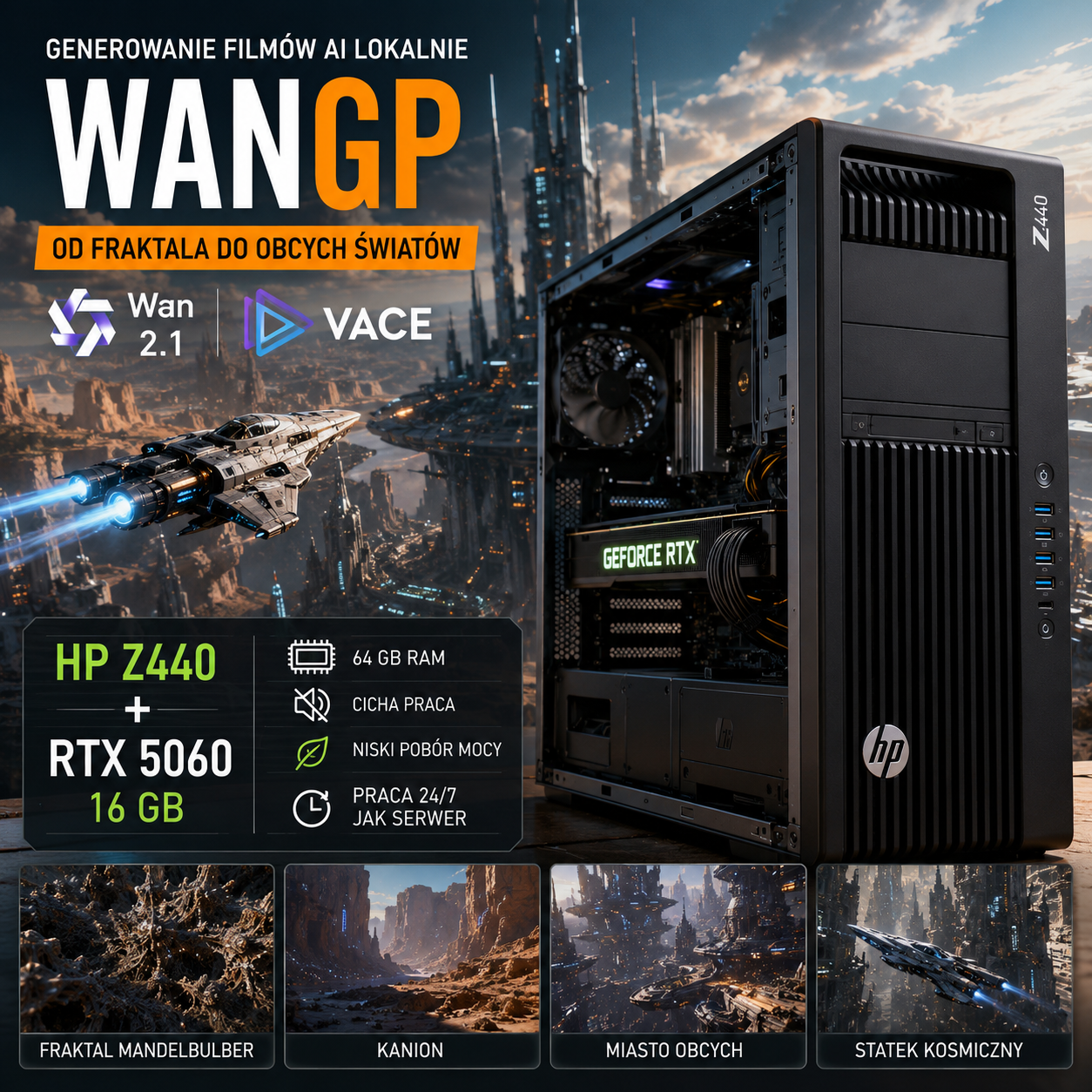 WAN2GP + HP Z440. Budżetowy serwer AI.